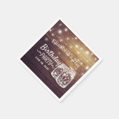 バースデーパーティー素朴ウッドメイソンジャールストリングライト スタンダードカクテルナプキン (角)