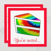 バースデーパーティー絞り染めケーキ 招待状 (正面/裏面)