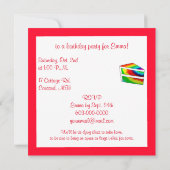 バースデーパーティー絞り染めケーキ 招待状 (裏面)