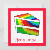 バースデーパーティー絞り染めケーキ 招待状 (正面)