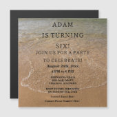 バースデーパーティー航海のビーチカスタムトレンディーかわいい マグネット招待状 (正面/裏面)