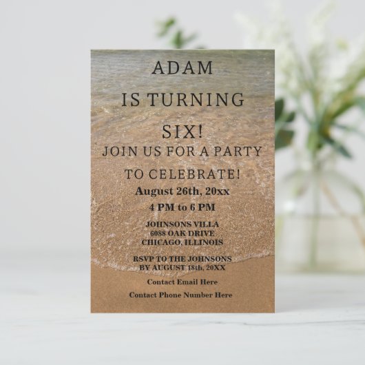 バースデーパーティー航海のビーチカスタムトレンディーかわいい 招待状 (スタンド正面)