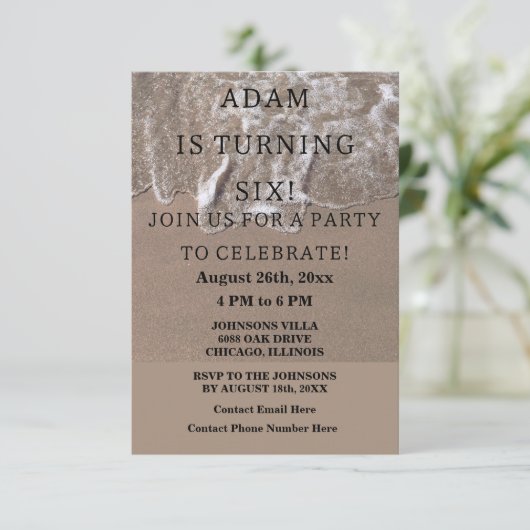 バースデーパーティー航海のビーチカスタムトレンディーカッコいい 招待状 (スタンド正面)