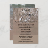 バースデーパーティー航海のビーチカスタムトレンディーカッコいい 招待状 (正面/裏面)