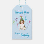 バースデーパーティー英語スリンガースパニエル犬サンキューユー ギフトタグ (正面)