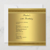 バースデーパーティー華美レッド宝石ハート金ゴールドブック 招待状 (裏面)