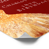 バースデーパーティー赤い金ゴールドフローラドレスへようこそ ポスター (角)