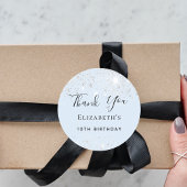 バースデーパーティー赤ちゃんブルーシルバーグリッターありがとう ラウンドシール