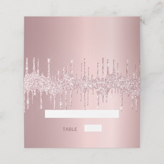 バースデーパーティー赤面ピンクグリッタースパークル プレイスカード (外部開封)