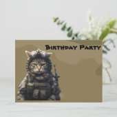 バースデーパーティー軍隊軍キャット 招待状 (スタンド正面)
