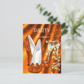 バースデーパーティー金ゴールドオレンジイエローシューズ 招待状 (スタンド正面)