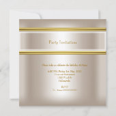 バースデーパーティー金ゴールドホワイトクリームシャンデリア2 招待状 (裏面)