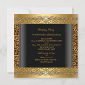 バースデーパーティー金ゴールドレオパードダイヤモンド 招待状 (裏面)