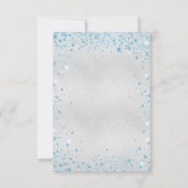 バースデーパーティー銀色のグリッターのダストバルーン 招待状 (裏面)