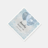 バースデーパーティー銀色のグリッターバルーン スタンダードカクテルナプキン (角)