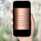 バースデーパーティー青銅色黒紙吹雪 招待状