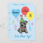 バースデーパーティー風船スコティッシュテリア 招待状 (正面/裏面)