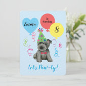 バースデーパーティー風船スコティッシュテリア 招待状 (スタンド正面)