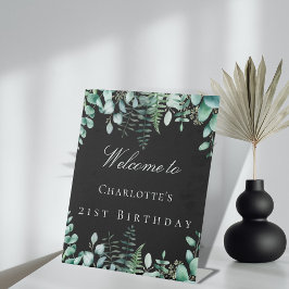 バースデーパーティー黒ユーカリの森へようこそ 台座サイン