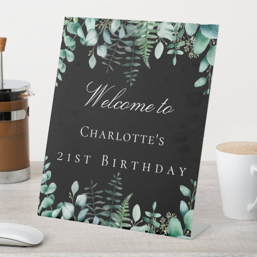 バースデーパーティー黒ユーカリの森へようこそ 台座サイン (インサイチュ)