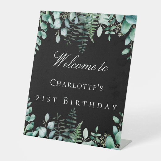 バースデーパーティー黒ユーカリの森へようこそ 台座サイン (正面)