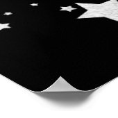 バースデーパーティー黒銀の星エレガント歓迎 ポスター (角)