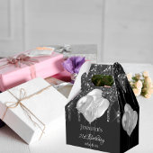 バースデーパーティー黒銀グリッターが風船を乾燥 フェイバーボックス