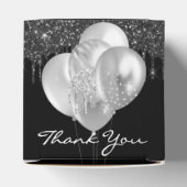 バースデーパーティー黒銀グリッター風船 フェイバーボックス (上部)