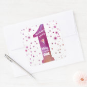 バースデーパーティー1水色フェアリーのステッカー スクエアシール (封筒)