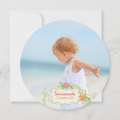 バースデーパーティー2歳の少女水彩フローラ 招待状 (裏面)