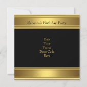 バースデーパーティー21 21stブラックワイルド金ゴールドシルバー 招待状 (裏面)