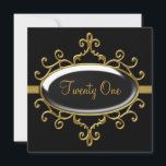 バースデーパーティー21 21stブラックワイルド金ゴールドシルバー 招待状<br><div class="desc">バースデーパーティー21 21stブラックワイルド金ゴールドシルバーおカスタマイズよび自分の詳細。</div>