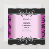 バースデーパーティー21stゼブラ白黒ピンクシルバー 招待状 (裏面)