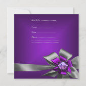 バースデーパーティー30thゼブラパープルブラックヒョウ 招待状 (裏面)