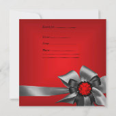 バースデーパーティー30thゼブラヒョウ赤ブラック 招待状 (裏面)