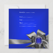 バースデーパーティー30thゼブラヒョウ青ブラック 招待状 (裏面)