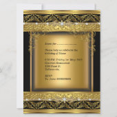 バースデーパーティー30thメタリック金ゴールドブラックダイヤモンド 招待状 (裏面)