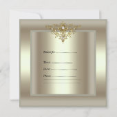 バースデーパーティー40th金ゴールドミントクリームパール 招待状 (裏面)