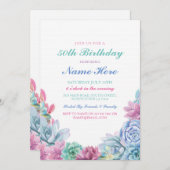 バースデーパーティー40th 50thパステルズサクレンツ招待状 招待状 (正面/裏面)