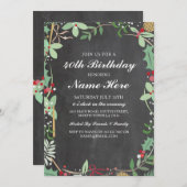 バースデーパーティー40th 50th ChalKベリ素朴ー招待状 招待状 (正面/裏面)