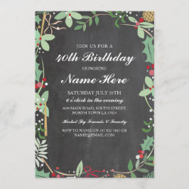 バースデーパーティー40th 50th ChalKベリ素朴ー招待状 招待状