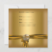 バースデーパーティー50thゼブラヒョウ金ゴールドブラックボウ 招待状 (裏面)