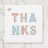 バースデーパーティー かわいい サンクス。楽しい＆カラフルなギフト フェイバータグ (正面)