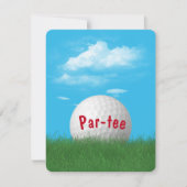 バースデーパーティー ゴルフボール 招待状 (正面)