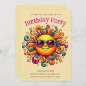 バースデーパーティー – サニースマイル 招待状 (正面/裏面)