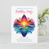 バースデーパーティー – サンセットサーフボードカール 招待状 (スタンド正面)