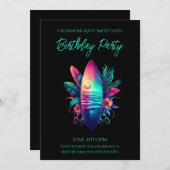 バースデーパーティー – サーフボードトロピカルビーチ- 招待状 (正面/裏面)