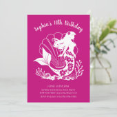 バースデーパーティー-ハワイアンマーメイド 招待状 (スタンド正面)