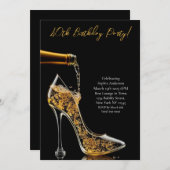 バースデーパーティー – バブリー付きスチレット 招待状 (正面/裏面)