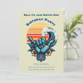 バースデーパーティー - ビッグウェーブサーフィン - ハンドシンボル- 招待状 (スタンド正面)